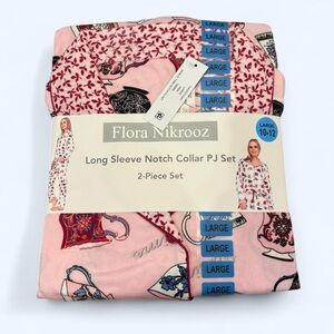 Flora Nikrooz Pink and Red Long Sleeve PJ Set